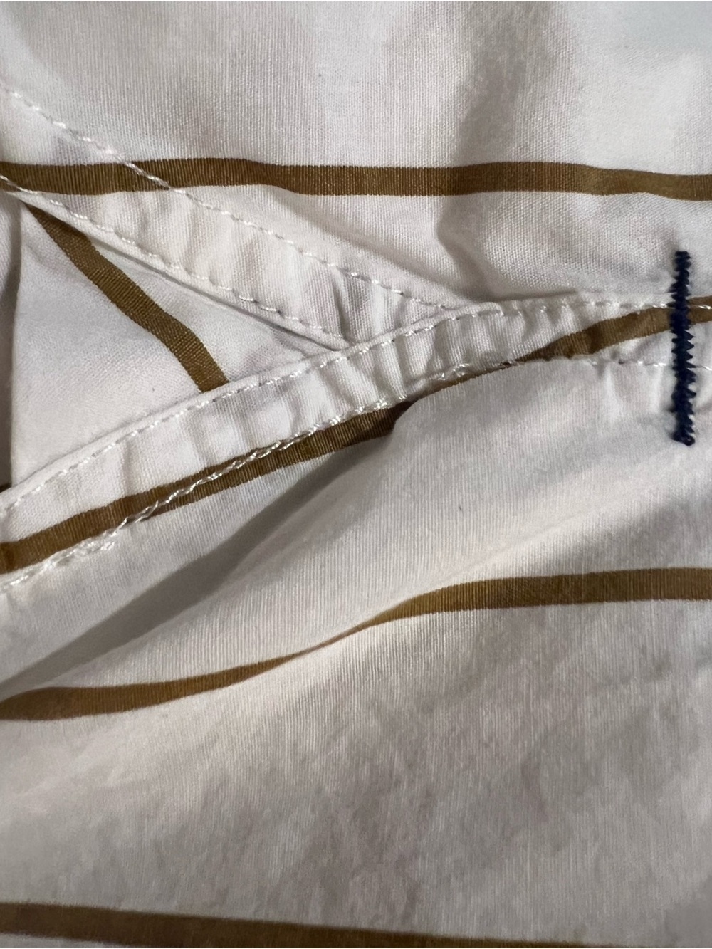 Vintage J. Crew White Button-Down Shirt with Brown Pinstripes - Picture 7 of 7
